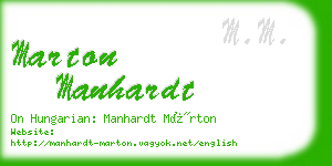 marton manhardt business card